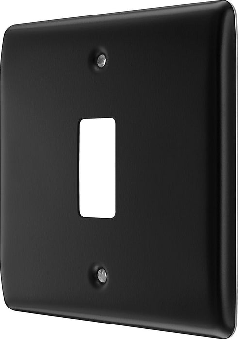 BG RNFB1 Nexus Metal 1G Grid Front Plate - Matt Black - westbasedirect.com