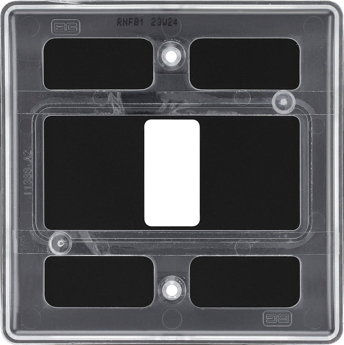 BG RNFB1 Nexus Metal 1G Grid Front Plate - Matt Black - westbasedirect.com