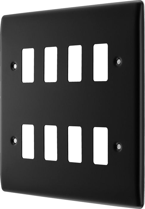BG RNFB8 Nexus Metal 8G Grid Front Plate - Matt Black - westbasedirect.com