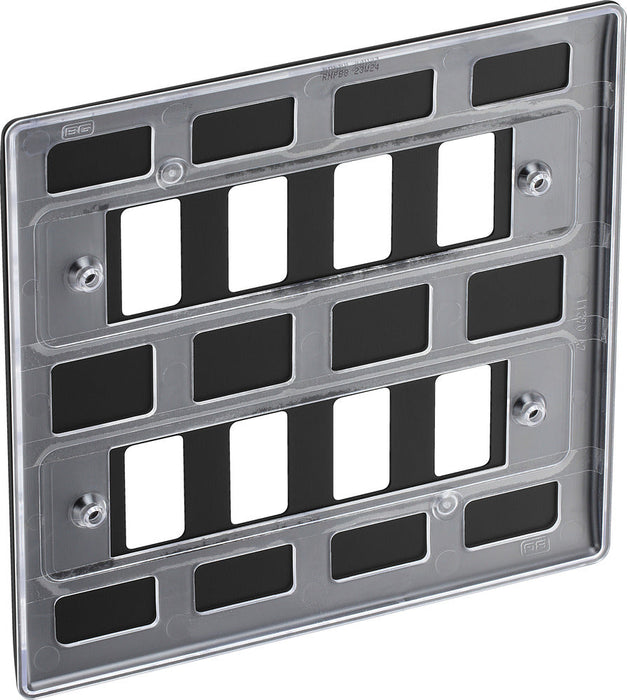 BG RNFB8 Nexus Metal 8G Grid Front Plate - Matt Black - westbasedirect.com