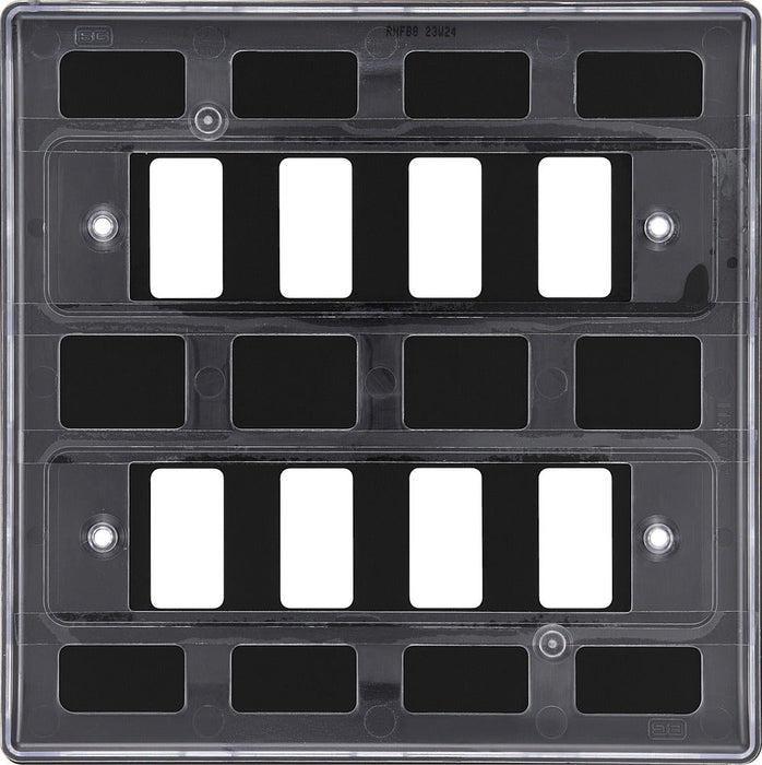 BG RNFB8 Nexus Metal 8G Grid Front Plate - Matt Black - westbasedirect.com