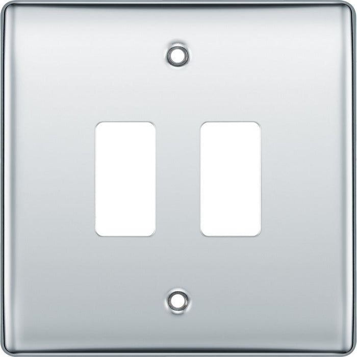 BG RNPC2 Nexus Metal 2G Grid Front Plate - Polished Chrome - westbasedirect.com
