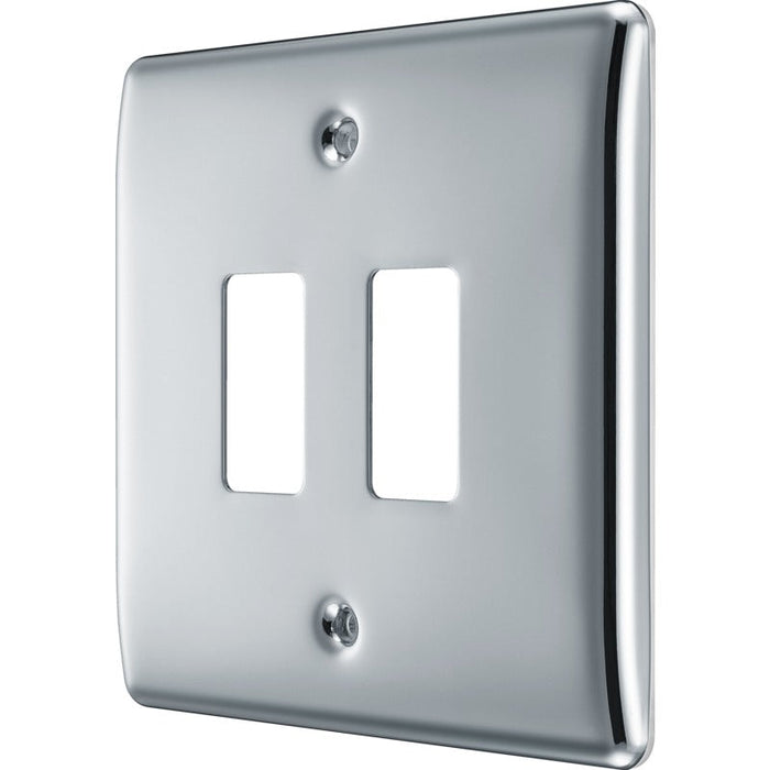 BG RNPC2 Nexus Metal 2G Grid Front Plate - Polished Chrome - westbasedirect.com