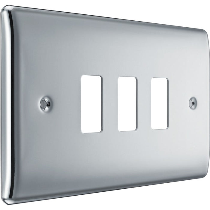 BG RNPC3 Nexus Metal 3G Grid Front Plate - Polished Chrome - westbasedirect.com