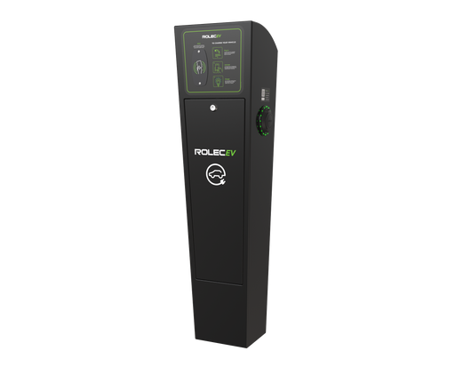Rolec ROLEC0021B AutoCharge Smart EV Charging Pedestal - 2x up to 7.4kw Type 2 Sockets - Black - westbasedirect.com