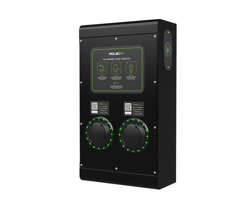 Rolec ROLEC0121B SecuriCharge Smart EV Charger - 2x up to 7.4kw Type 2 Sockets - Black - westbasedirect.com