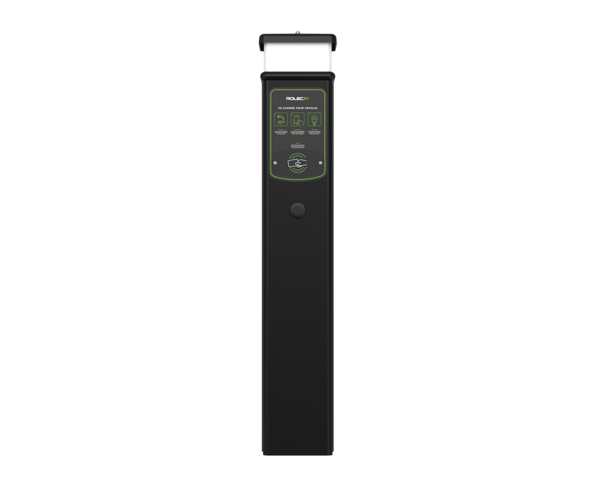Rolec ROLEC0221B BasicCharge Smart EV Charging Pedestal - 2x up to 7.4kw Type 2 Sockets - Black - westbasedirect.com