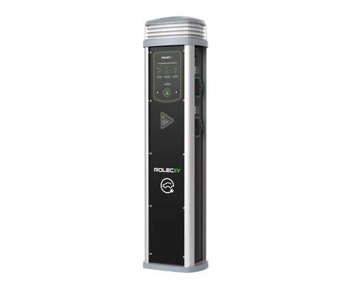 Rolec ROLEC0425B Quantum Smart EV Charging Pedestal - 4x up to 7.4kw Type 2 Sockets - Black - westbasedirect.com