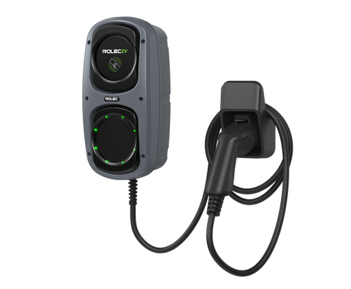 Rolec ROLEC4145G WallPod Smart EV Charger - up to 7.4kw Type 2 10m Tethered - Grey - westbasedirect.com