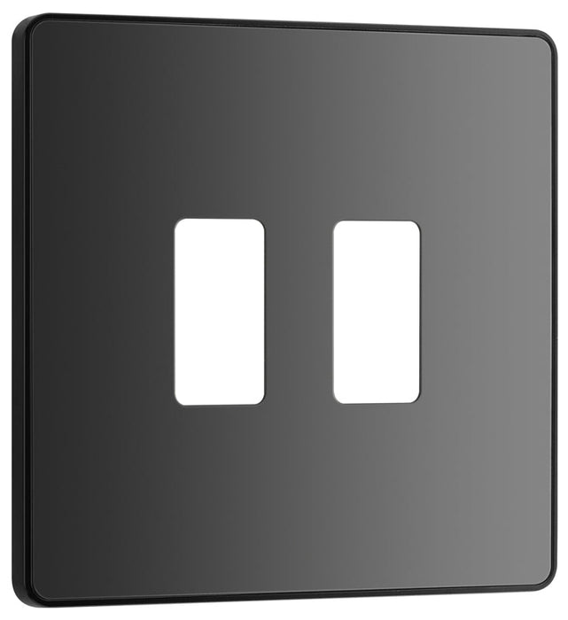 BG Evolve RPCDBC2B 2G Grid Front Plate - Black Chrome (Black) - westbasedirect.com