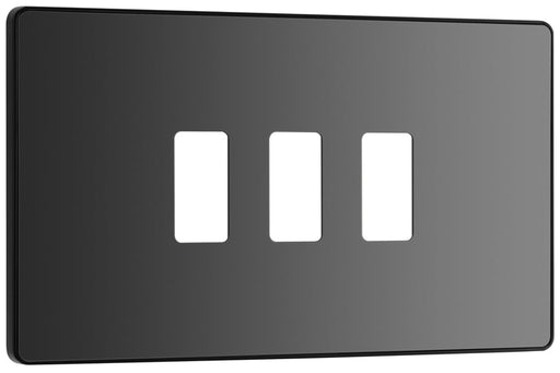 BG Evolve RPCDBC3B 3G Grid Front Plate - Black Chrome (Black) - westbasedirect.com