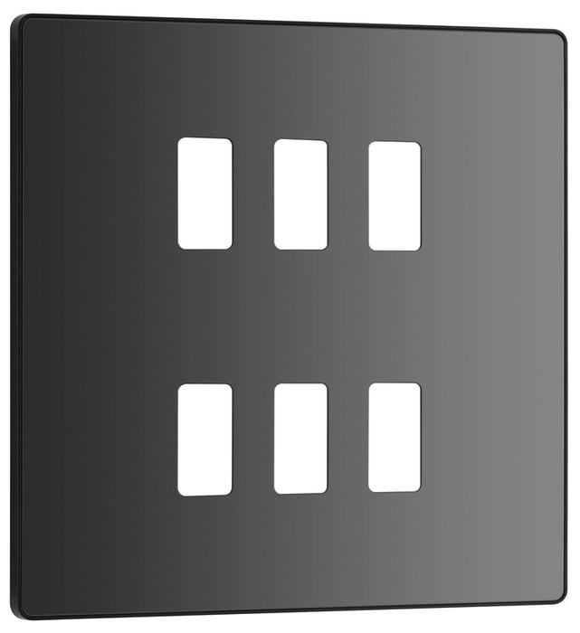 BG Evolve RPCDBC6B 6G Grid Front Plate - Black Chrome (Black) - westbasedirect.com