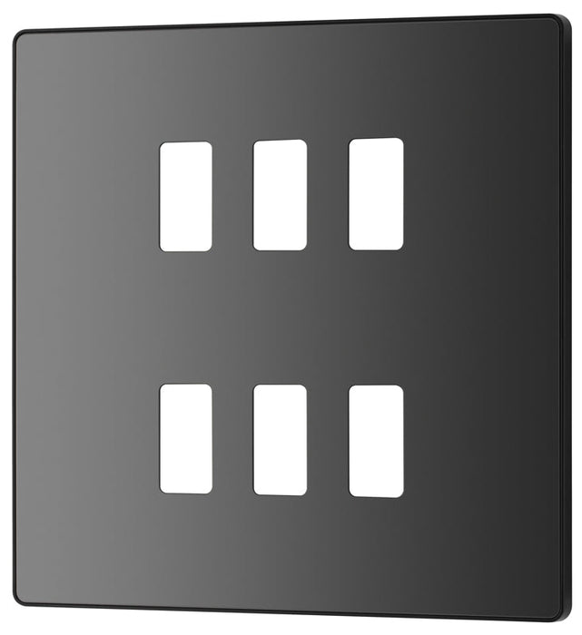 BG Evolve RPCDBC6B 6G Grid Front Plate - Black Chrome (Black) - westbasedirect.com