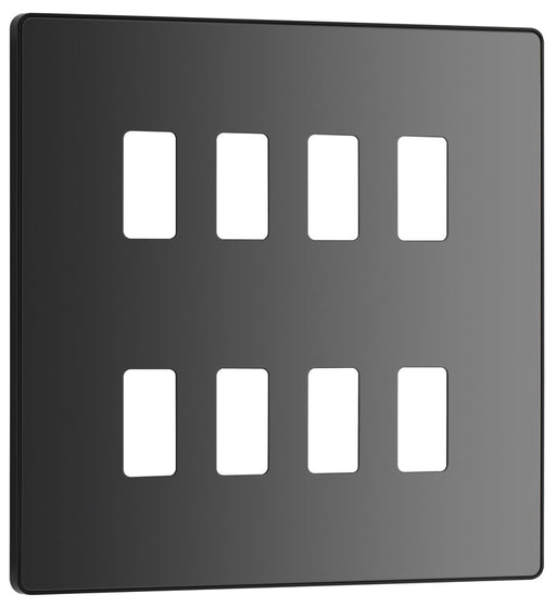 BG Evolve RPCDBC8B 8G Grid Front Plate - Black Chrome (Black) - westbasedirect.com