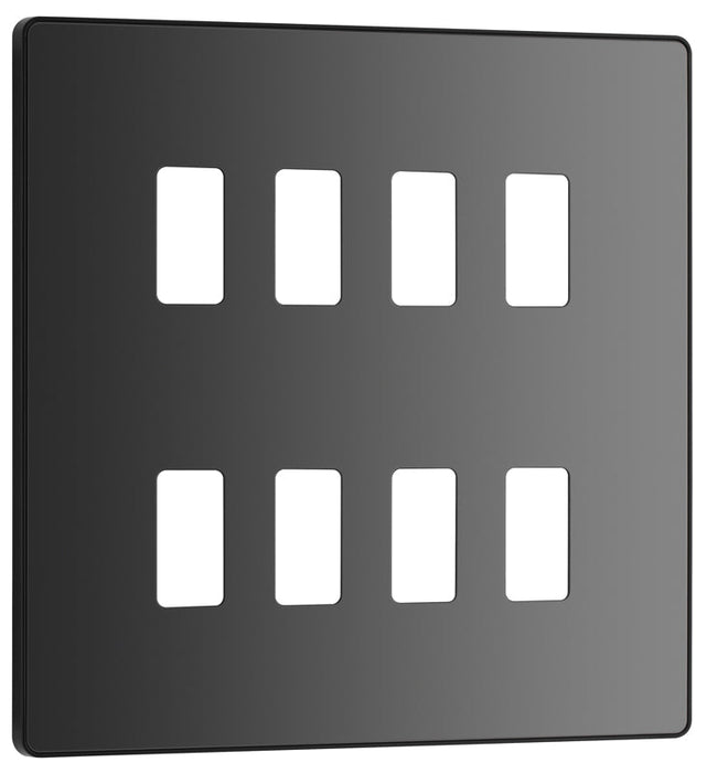 BG Evolve RPCDBC8B 8G Grid Front Plate - Black Chrome (Black) - westbasedirect.com