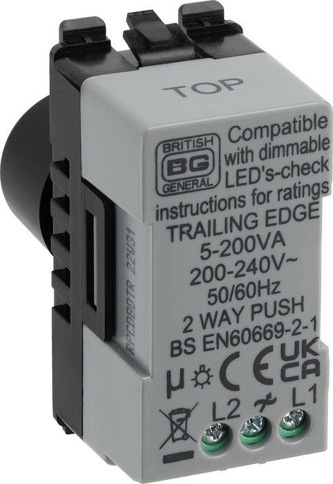 BG Evolve RPCDBDTR Grid Dimmer 2-Way 200W Trailing Edge - Black - westbasedirect.com