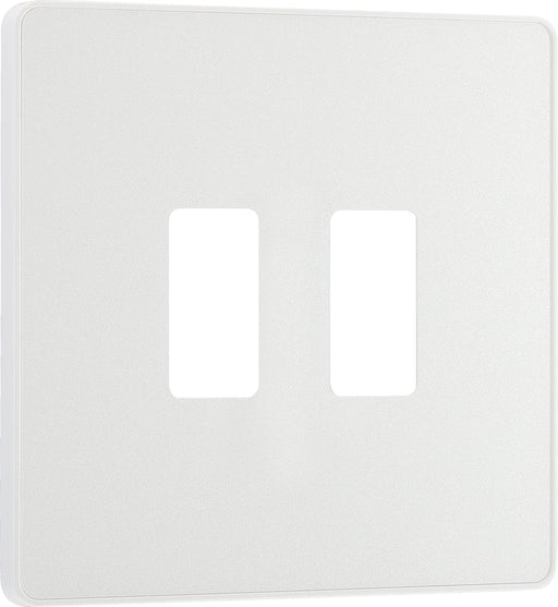 BG Evolve RPCDCL2W 2G Grid Front Plate - Pearlescent White (White) - westbasedirect.com