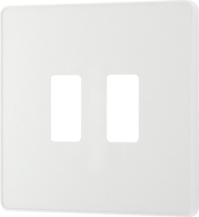 BG Evolve RPCDCL2W 2G Grid Front Plate - Pearlescent White (White) - westbasedirect.com