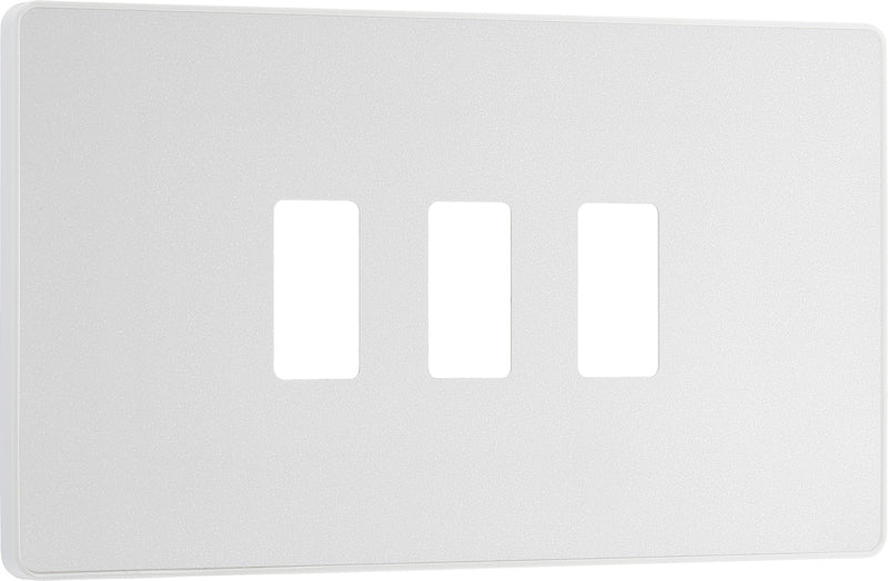 BG Evolve RPCDCL3W 3G Grid Front Plate - Pearlescent White (White) - westbasedirect.com