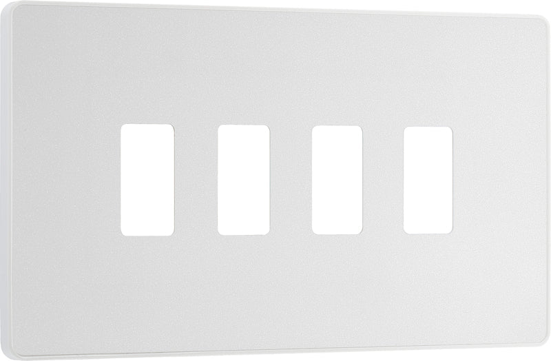 BG Evolve RPCDCL4W 4G Grid Front Plate - Pearlescent White (White) - westbasedirect.com