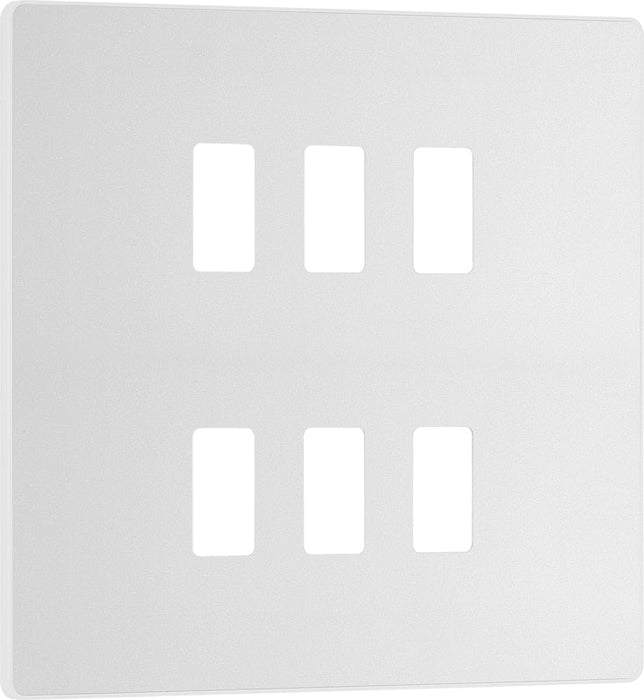 BG Evolve RPCDCL6W 6G Grid Front Plate - Pearlescent White (White) - westbasedirect.com