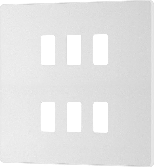 BG Evolve RPCDCL6W 6G Grid Front Plate - Pearlescent White (White) - westbasedirect.com