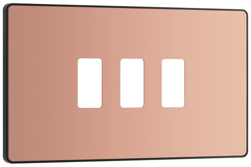 BG Evolve RPCDCP3B 3G Grid Front Plate - Polished Copper (Black) - westbasedirect.com