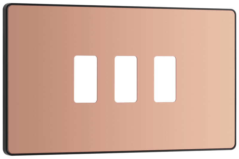 BG Evolve RPCDCP3B 3G Grid Front Plate - Polished Copper (Black) - westbasedirect.com