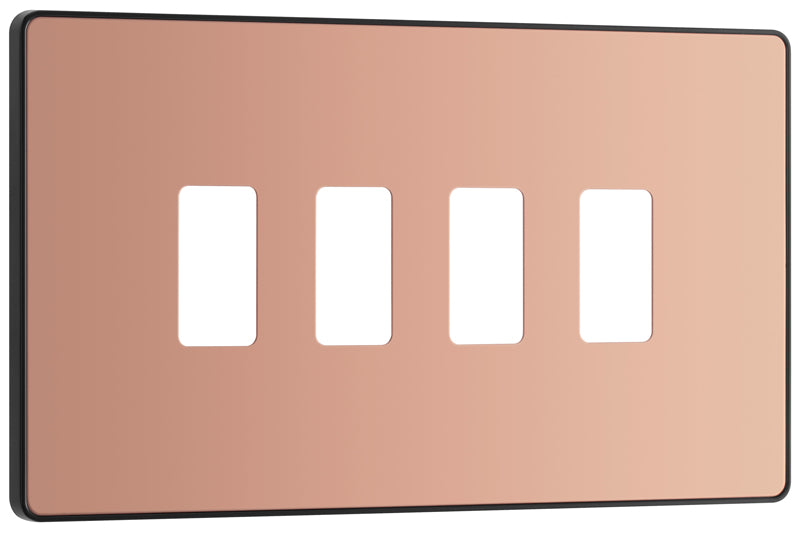 BG Evolve RPCDCP4B 4G Grid Front Plate - Polished Copper (Black) - westbasedirect.com