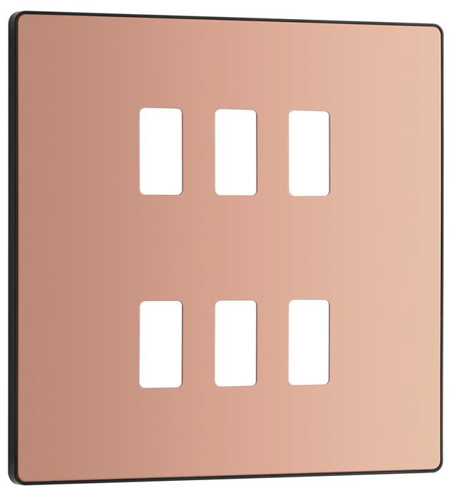 BG Evolve RPCDCP6B 6G Grid Front Plate - Polished Copper (Black) - westbasedirect.com