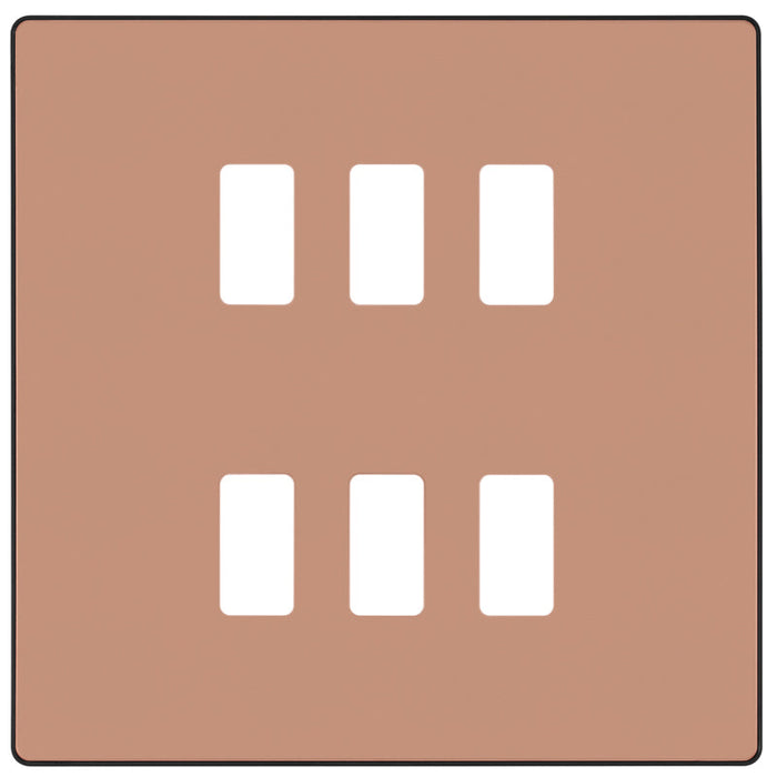 BG Evolve RPCDCP6B 6G Grid Front Plate - Polished Copper (Black) - westbasedirect.com