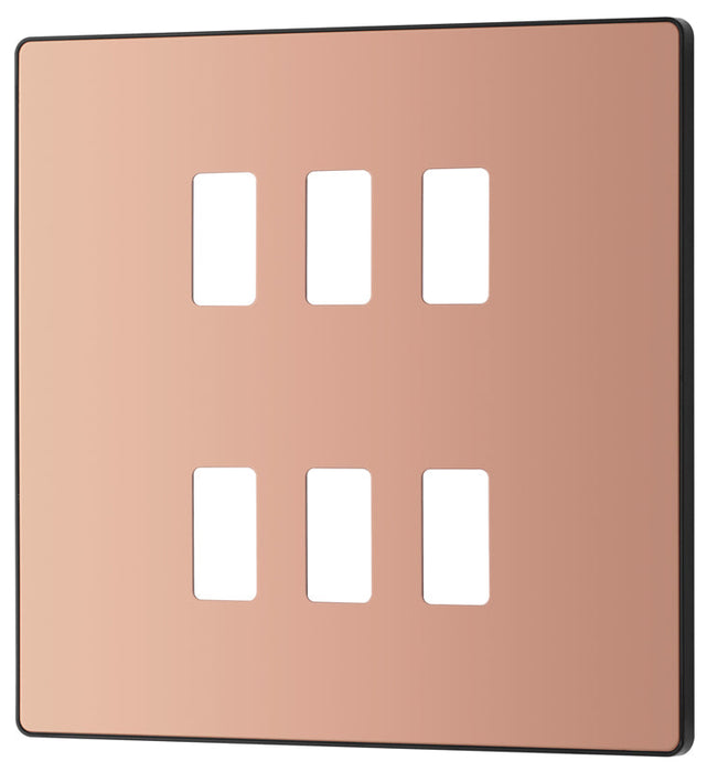 BG Evolve RPCDCP6B 6G Grid Front Plate - Polished Copper (Black) - westbasedirect.com