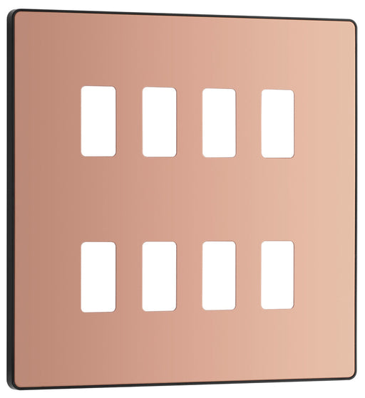 BG Evolve RPCDCP8B 8G Grid Front Plate - Polished Copper (Black) - westbasedirect.com
