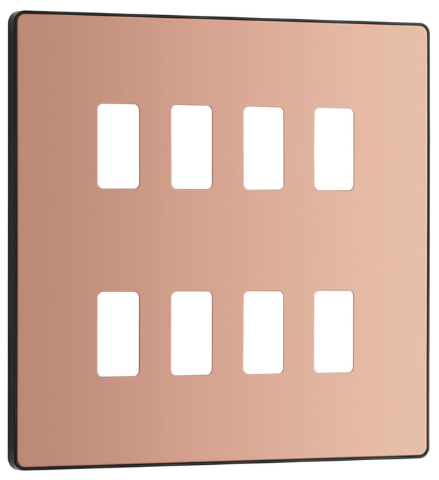 BG Evolve RPCDCP8B 8G Grid Front Plate - Polished Copper (Black) - westbasedirect.com