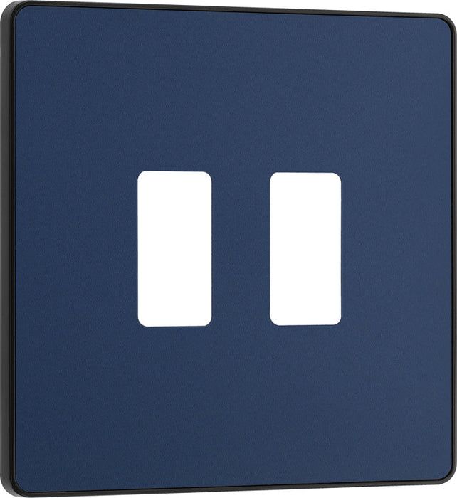 BG Evolve RPCDDB2B 2G Grid Front Plate - Matt Blue (Black) - westbasedirect.com