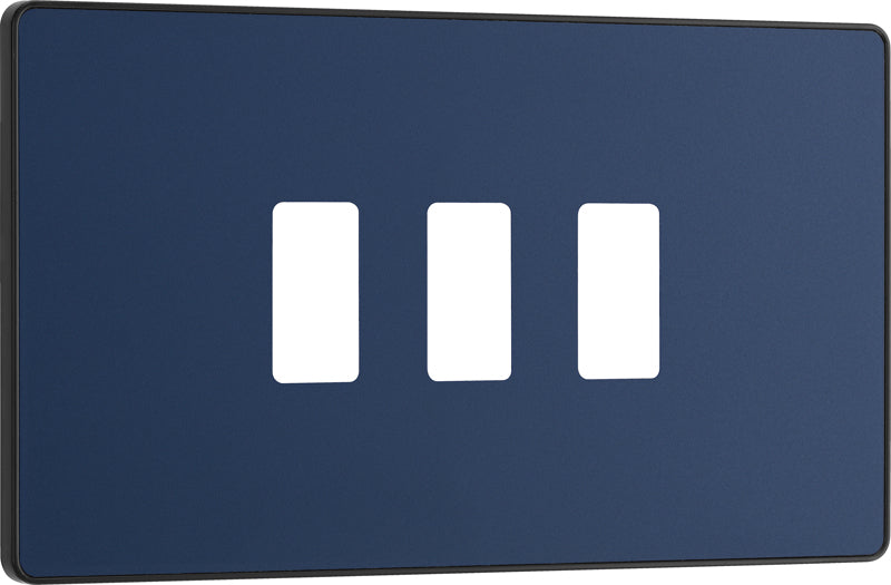 BG Evolve RPCDDB3B 3G Grid Front Plate - Matt Blue (Black) - westbasedirect.com