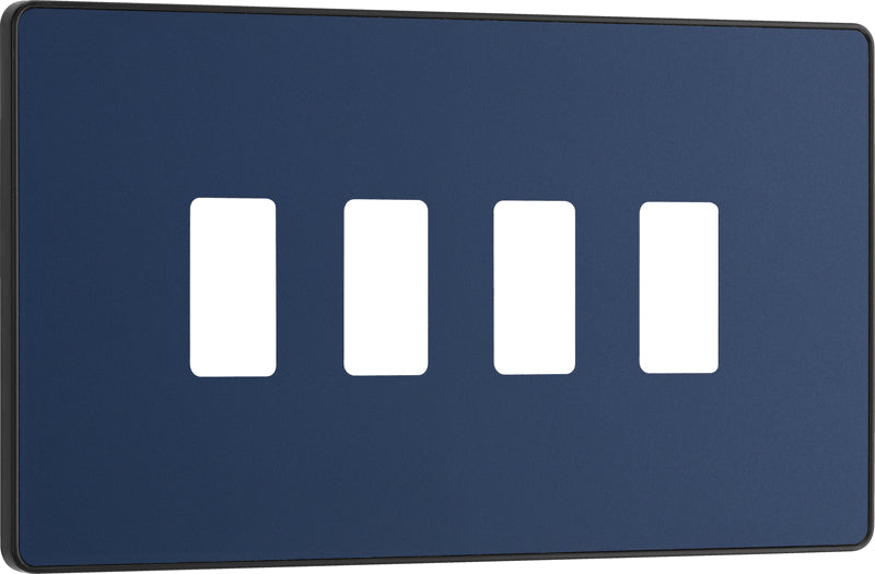 BG Evolve RPCDDB4B 4G Grid Front Plate - Matt Blue (Black) - westbasedirect.com