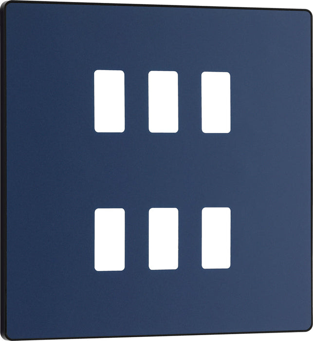 BG Evolve RPCDDB6B 6G Grid Front Plate - Matt Blue (Black) - westbasedirect.com