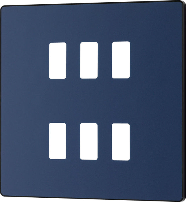 BG Evolve RPCDDB6B 6G Grid Front Plate - Matt Blue (Black) - westbasedirect.com
