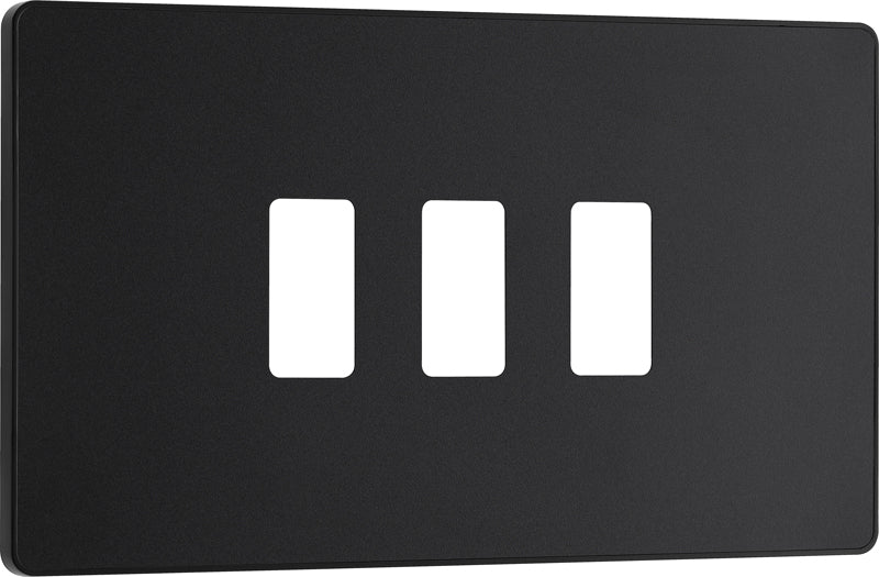BG Evolve RPCDMB3B 3G Grid Front Plate - Matt Black (Black) - westbasedirect.com