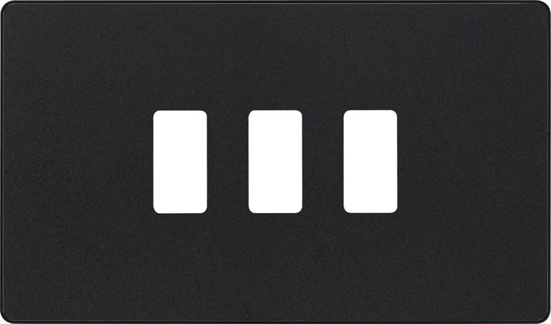 BG Evolve RPCDMB3B 3G Grid Front Plate - Matt Black (Black) - westbasedirect.com