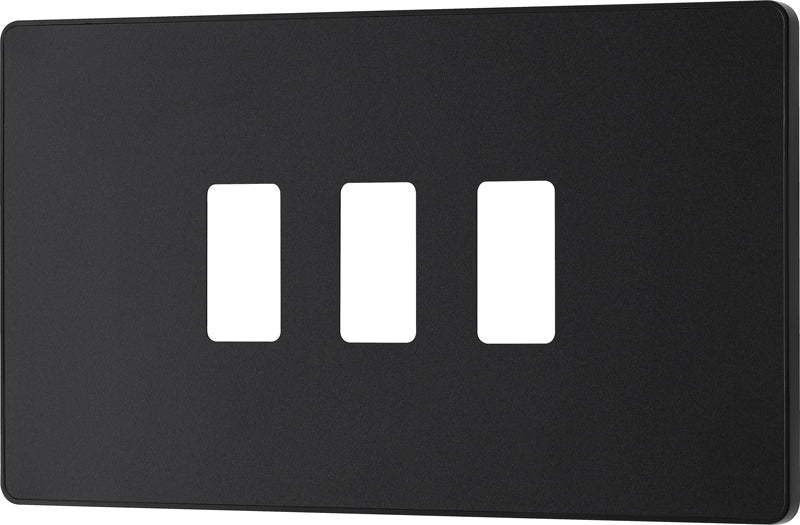 BG Evolve RPCDMB3B 3G Grid Front Plate - Matt Black (Black) - westbasedirect.com