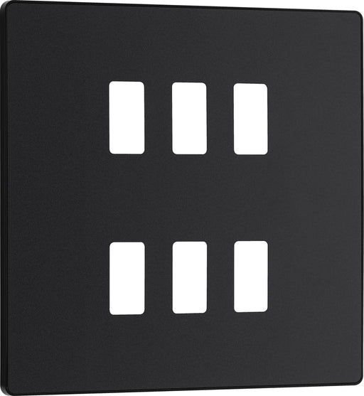 BG Evolve RPCDMB6B 6G Grid Front Plate - Matt Black (Black) - westbasedirect.com