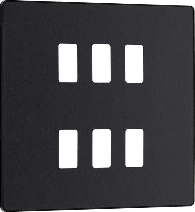 BG Evolve RPCDMB6B 6G Grid Front Plate - Matt Black (Black) - westbasedirect.com