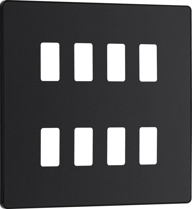 BG Evolve RPCDMB8B 8G Grid Front Plate - Matt Black (Black) - westbasedirect.com