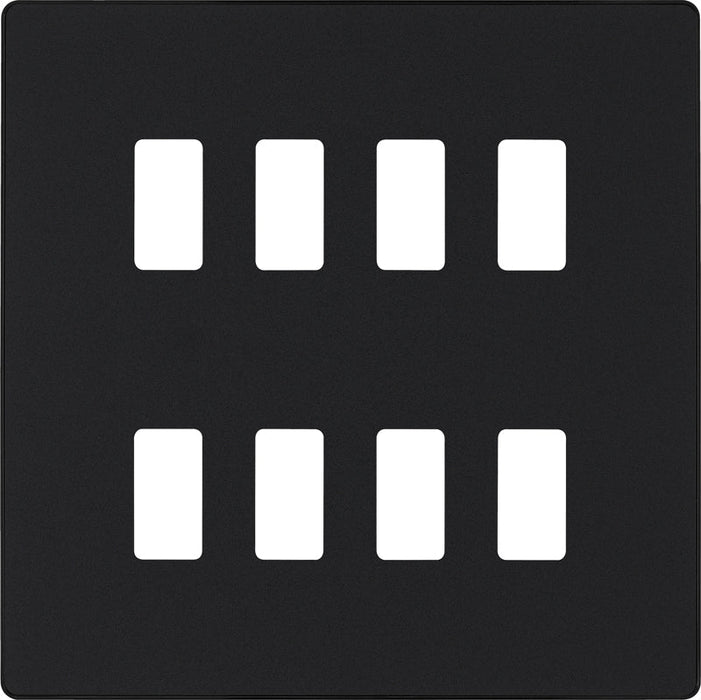 BG Evolve RPCDMB8B 8G Grid Front Plate - Matt Black (Black) - westbasedirect.com