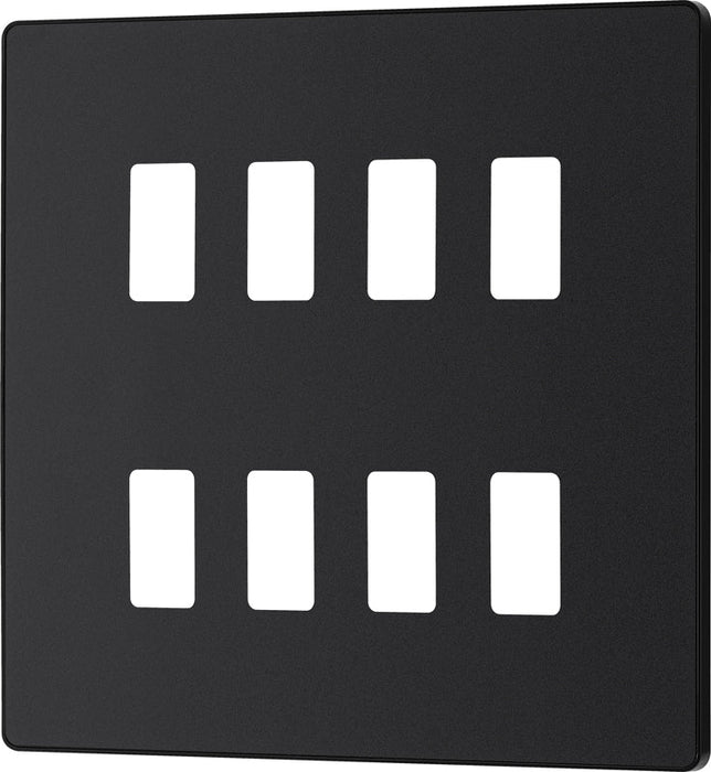 BG Evolve RPCDMB8B 8G Grid Front Plate - Matt Black (Black) - westbasedirect.com