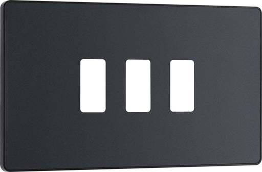 BG Evolve RPCDMG3B 3G Grid Front Plate - Matt Grey (Black) - westbasedirect.com