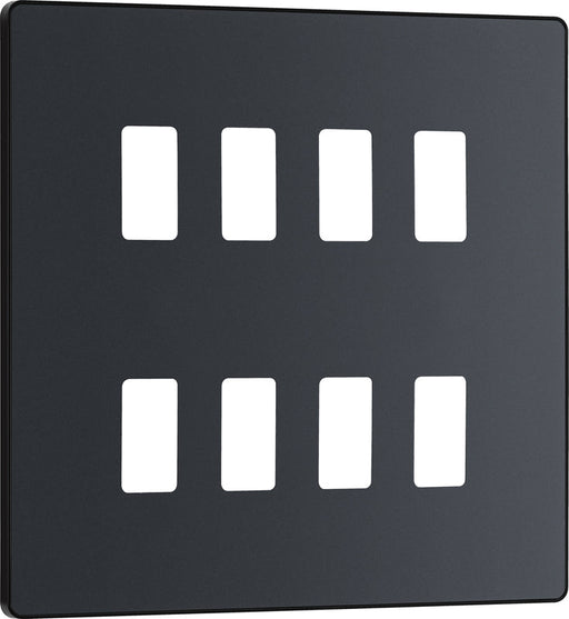 BG Evolve RPCDMG8B 8G Grid Front Plate - Matt Grey (Black) - westbasedirect.com