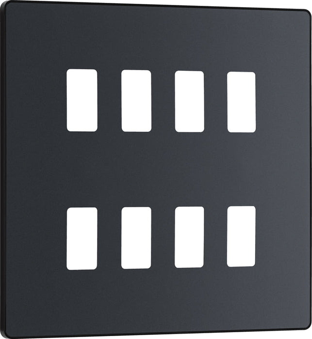 BG Evolve RPCDMG8B 8G Grid Front Plate - Matt Grey (Black) - westbasedirect.com